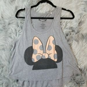 Disney Minnie mouse ears grey high low tank